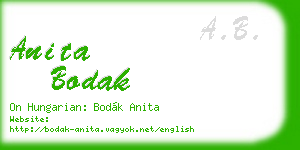 anita bodak business card